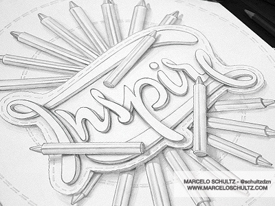 Inspire design drawing illustration lettering pencils sketch sketchbook type typography