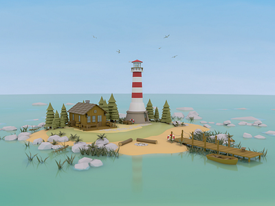 3D Scene 3d 3d modeling 3d scene 3dsmax design lighthouse maya zbrush