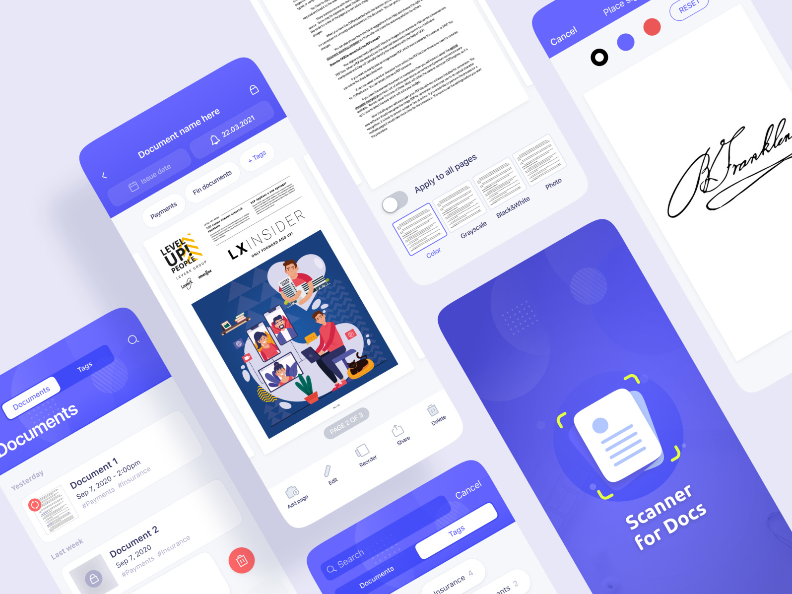 Document scanner app by Emerline Design Team on Dribbble