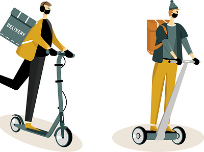 Online delivery service concept. covid 19 delivery design flat man pandemic people vector