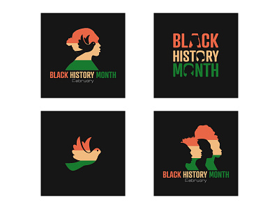 Black History Month african american black culture design freedom history holiday human illustration man memory modern month national people rights set vector
