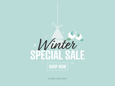 Winter Sale 2023 blue design dove green illustration limited time minimal minimalism modern now offer sale shop special tree trendy vector white winter