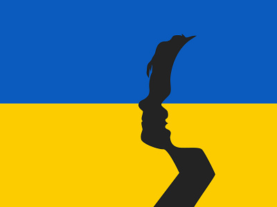 Ukrainian people. blue design flag illustration man minimal modern peace people stop strong together ukraine ukrainian people vector woman yellow