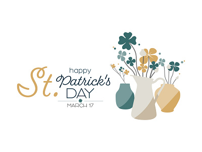 Happy St. Patrick's Day beauty clover day design flowers happy st. patricks day illustration ireland logo lucky march minimal modern pastel patricks shamrock spring traditional vector