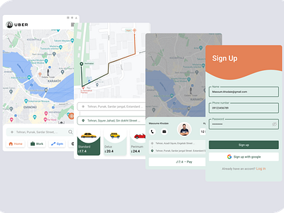 Online Taxi App app driver home page ios log in map online sign up taxi taxi app ui ux