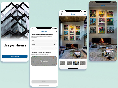 Home Rental and Purchase Application add app application branding buy home design home image image fullscreen location map rent reviews sale search ui ux