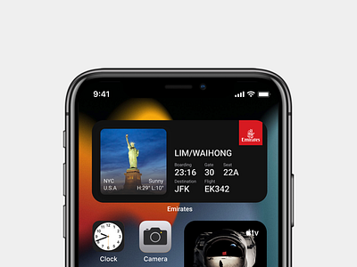 Emirates widget concept (1) | Dark variant