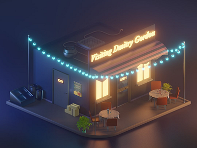 Cafe named after Dmitry Gordon 😄 blender blender 3d blender3d blendercycles coffe gordon illustraion