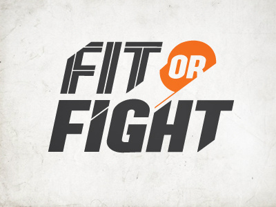 Fit or Fight brand fight fitness logo slash slice