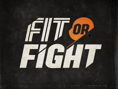 Fit or Fight Reverse brand fight fitness logo slash slice