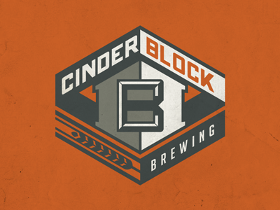 Cinder Block Brewery, Main Logo Round 1 beer branding brewery logo