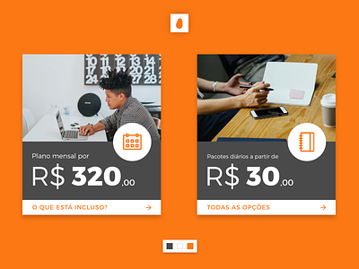 Cards for coworking plans price card site design web design