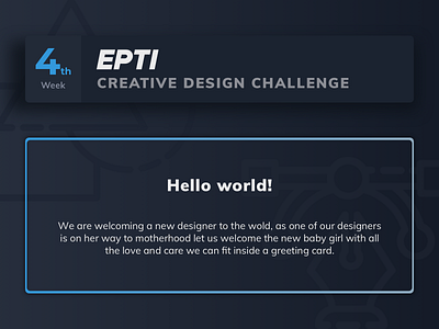 EPTI Creative Design Challenge - Week 04 challenge epti