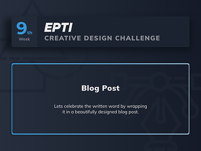 EPTI Creative Design Challenge - Week 09 challenge epti