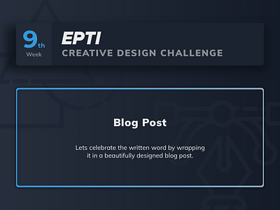 EPTI Creative Design Challenge - Week 09