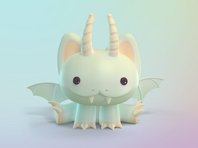 3D Pastel Dragon 3d 3d art 3d characters character design cute dragon illustration kawaii pastel