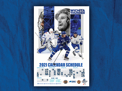 2021 Calendar Poster - Wichita Thunder 2021 brand branding calendar design echl hockey kansas minorleague poster poster art poster design schedule season wichita
