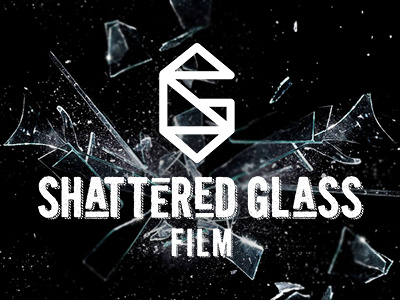 Shattered Glass Film Logo brand design film glass grunge icon identity line logo shape video videography