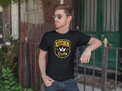 Kitchen Kingpin baking black brand chef cooking king kitchen logo shirt tshirt