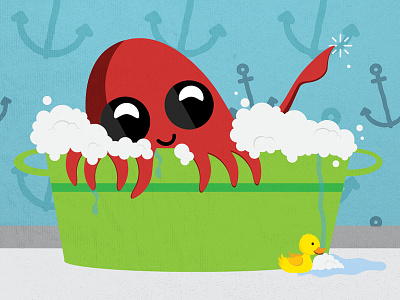 Baby Sid baby bath bubbles creatures cute design duck sea small squid tub