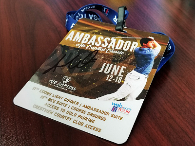 2017 Ambassador Badge 2017 ambassador art badge classic club golf kansas pga tour vip wichita