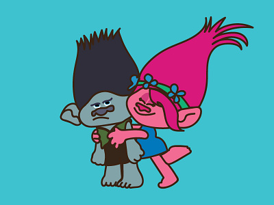 Trolls cheer cuddle cute disney film happy love movie pixar trolls