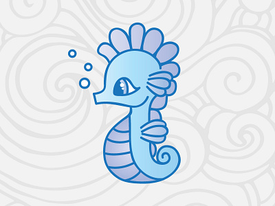 Seahorse adorable cute gradients linear ocean sea seahorse small tiny