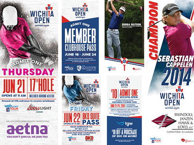 Wichita Open Tickets/Signage art design event event artwork golf golf tournament kansas pass sign ticket tournament wichita
