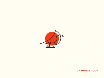 Cardinal Icon bird icon bird logo branding cardinal cardinal bird design graphic design icon illustration isotype symbol line art bird logo line bird linear icon logo logotypes minimal minimal icon nature logo simple icon symbol