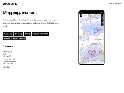 Aviamaps website aviation branding screenshot website
