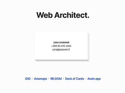 Web Architect. cards design flat game javascript playing website