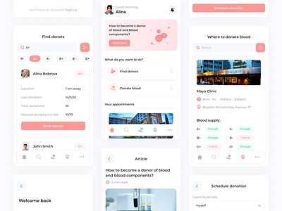 Blood donation app blood blood donation blood donor donor health medical mobile ui