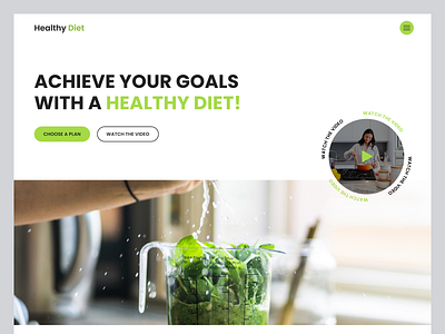 Healthy diet call to action diet food health main page ui