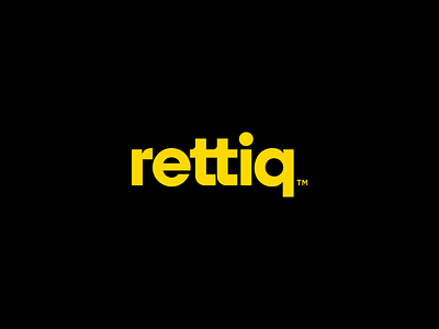 Rettiq logotype blackandyellow electronics logomaker logomark logotipo logotype logotypedesign techy typography