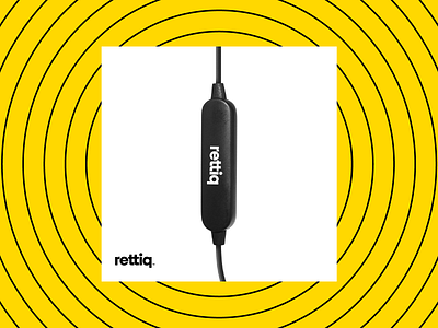 Rettiq logo on earphones brand design branding electronics logo logomaker logomark logos logotype typogaphy