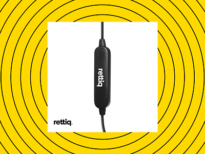 Rettiq logo on earphones