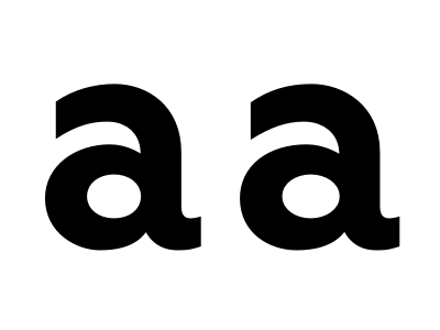 Double a glyph letter sans type