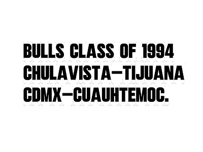 Bulls94 bold condensed font glyphs typography