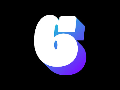 36daysoftype 6 36days six 36daysoftype display fat gradient number shadow six slab type typography