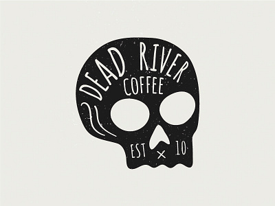 Dead River Coffee branding and identity coffee shop logo logo design pirate skeleton skull