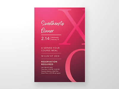 Sweethearts Dinner 2018 events layout design marketing poster design posters valentines day