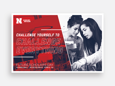 Future Scholars Day Invite branding college invite layout nebraska overlay postcard print print design school students type unl