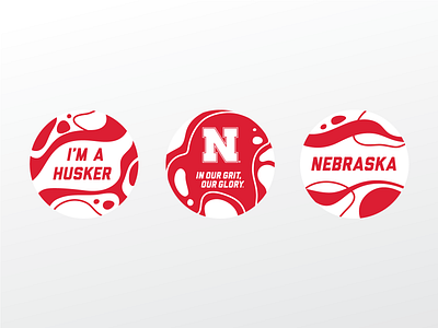 UNL Sticker Set college design graphic design huskers lincoln pattern design patterns print design sticker design stickers unl