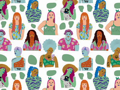Girls Rule design girls grlpwr illustration illustrator pattern pattern design procreate repeating pattern seamless pattern women empowerment