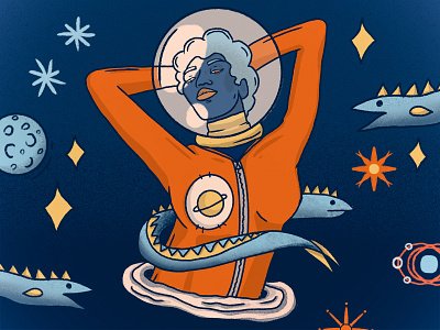 Astro Girl astronaut galaxy girl girlpower illustration illustrator procreate space