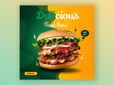 Burger Advertisement add banner burger design food illustrator photoshop