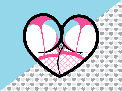 Pink Booty Heart x Sticker Mule booty heart illustration stickers