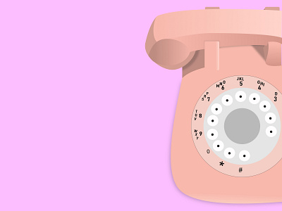 Vintage Telephone Illustration illustration illustration art illustrations pink telephone vector vectorart vectors vectors art