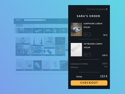 Cart section - Your order amazon cart checkout design designer figma shopping shopping cart shopping website ui uidesign ux uxdesign