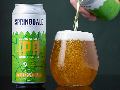 Springdale Beer Co. beer beer can brand design branding brewery hops identity ipa packaging